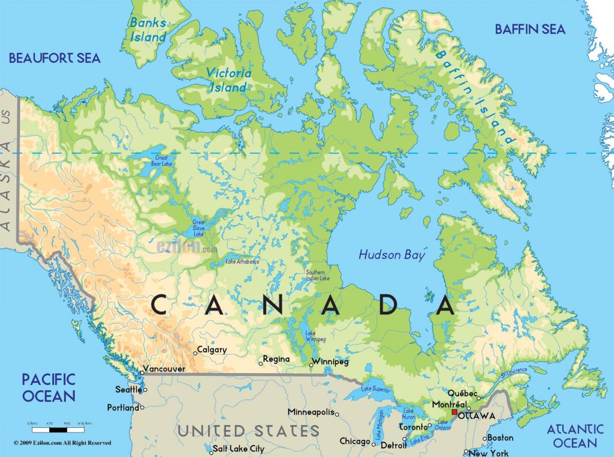 Kanada na mapie
