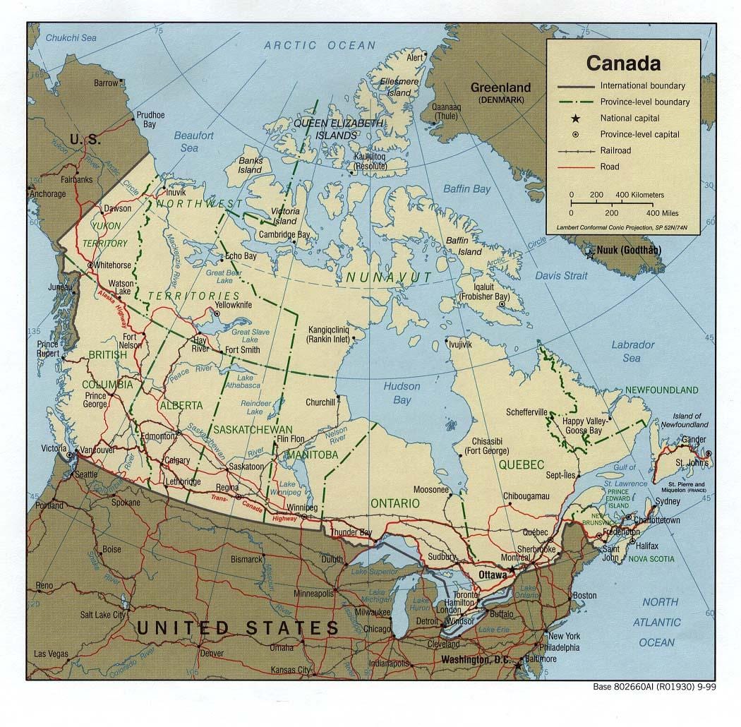 trans Canada highway na mapie