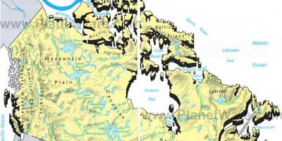 Mapa Kanady i jezior