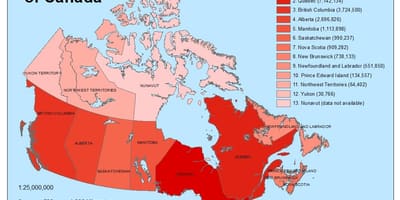 Demograficzna mapa Kanady