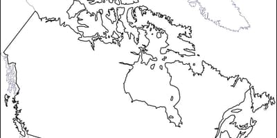Pusta mapa konturowa Kanady