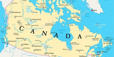 Mapa Kanady i jej stolicy