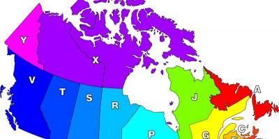Kanada Kod pocztowy mapie