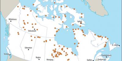 Międzynarodowe porty lotnicze Kanady na mapie