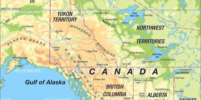 Szczegółowa mapa Zachodniej Kanadzie