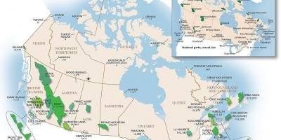 Parki Kanady mapa