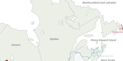 Mapa wschodniego wybrzeża USA i Kanady
